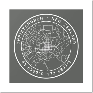 Christchurch Map Posters and Art